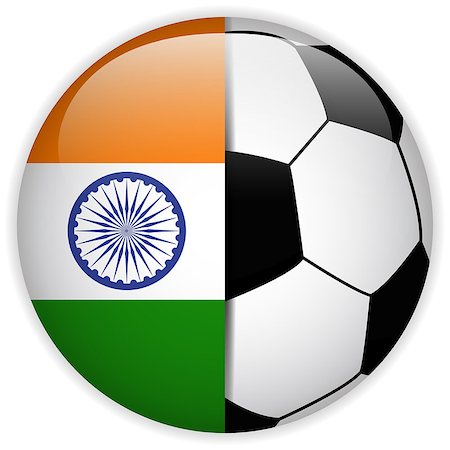 simsearch:400-07312110,k - Vector - India Flag with Soccer Ball Background Stockbilder - Microstock & Abonnement, Bildnummer: 400-07614929