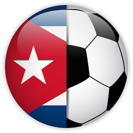 simsearch:400-07312110,k - Vector - Cuba Flag with Soccer Ball Background Stockbilder - Microstock & Abonnement, Bildnummer: 400-07614920