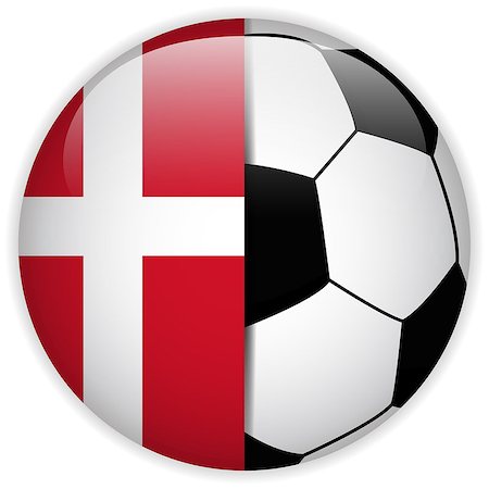 simsearch:400-07312110,k - Vector - Denmark Flag with Soccer Ball Background Stockbilder - Microstock & Abonnement, Bildnummer: 400-07614921