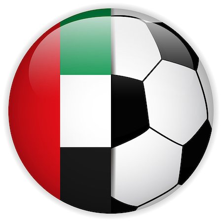 simsearch:400-07312110,k - Vector - Emirates Flag with Soccer Ball Background Stockbilder - Microstock & Abonnement, Bildnummer: 400-07614922