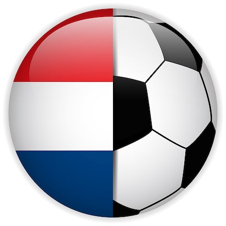 simsearch:400-07338591,k - Vector - Netherlands Flag with Soccer Ball Background Fotografie stock - Microstock e Abbonamento, Codice: 400-07614937