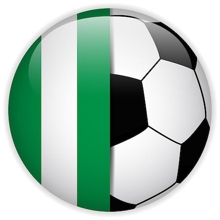 simsearch:400-07290547,k - Vector - Nigeria Flag with Soccer Ball Background Stockbilder - Microstock & Abonnement, Bildnummer: 400-07614938