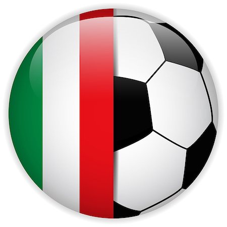 simsearch:400-07312110,k - Vector - Italy Flag with Soccer Ball Background Stockbilder - Microstock & Abonnement, Bildnummer: 400-07614932
