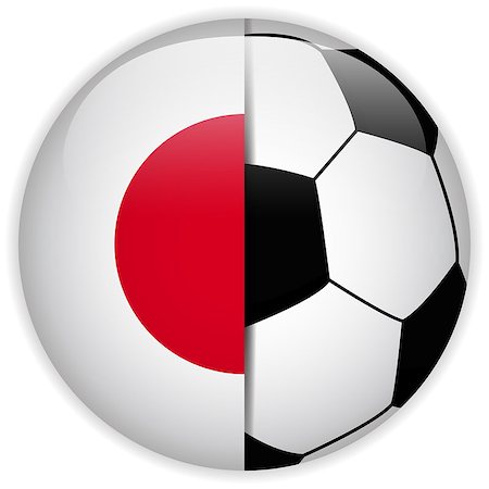 simsearch:400-07338591,k - Vector - Japan Flag with Soccer Ball Background Fotografie stock - Microstock e Abbonamento, Codice: 400-07614933