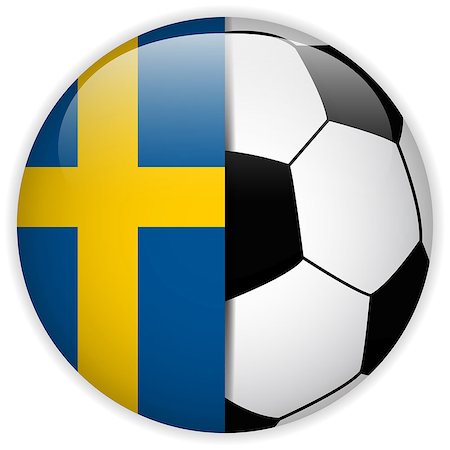 simsearch:400-07546642,k - Vector - Sweden Flag with Soccer Ball Background Stockbilder - Microstock & Abonnement, Bildnummer: 400-07614946