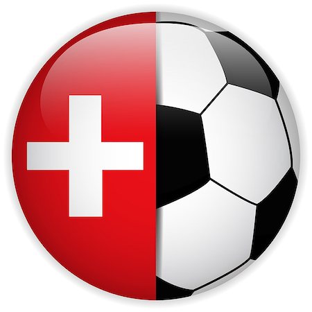 simsearch:400-07312110,k - Vector - Switzerland Flag with Soccer Ball Background Stockbilder - Microstock & Abonnement, Bildnummer: 400-07614947