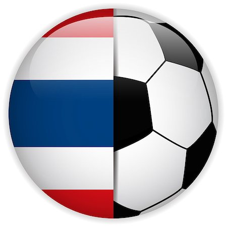 simsearch:400-07338591,k - Vector - Thailand Flag with Soccer Ball Background Fotografie stock - Microstock e Abbonamento, Codice: 400-07614949