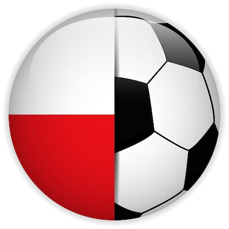 simsearch:400-07546642,k - Vector - Poland Flag with Soccer Ball Background Stockbilder - Microstock & Abonnement, Bildnummer: 400-07614941