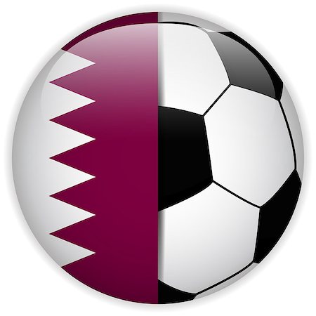 simsearch:400-09097931,k - Vector - Qatar Flag with Soccer Ball Background Fotografie stock - Microstock e Abbonamento, Codice: 400-07614942