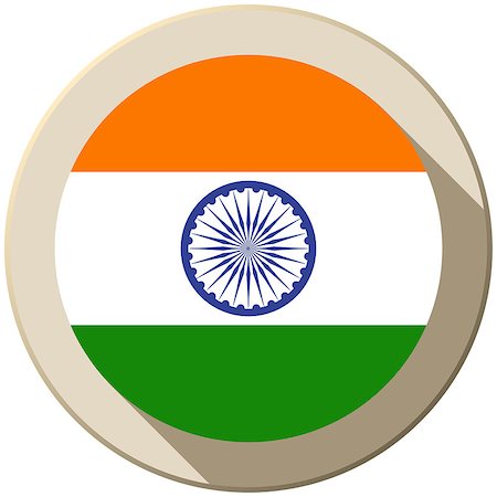 Vector - India Flag Button Icon Modern Stock Photo - Budget Royalty-Free & Subscription, Code: 400-07614976