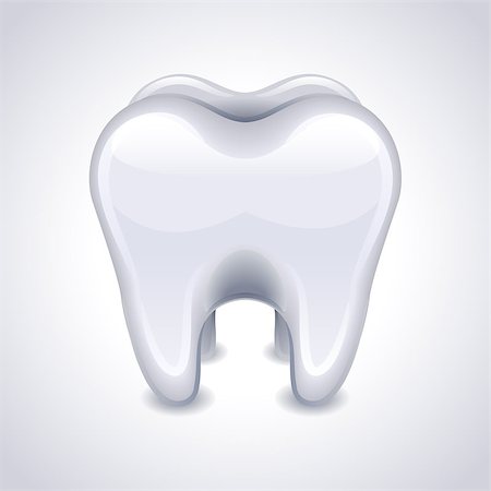 Vector illustration - tooth on white background Stock Photo - Budget Royalty-Free & Subscription, Code: 400-07615650