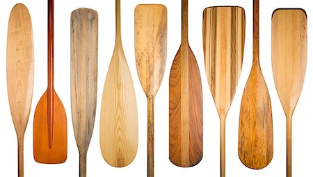 simsearch:400-05320977,k - 9 wooden canoe paddles, a variety of styles and shapes - paddling concept Stock Photo - Budget Royalty-Free & Subscription, Code: 400-07615687