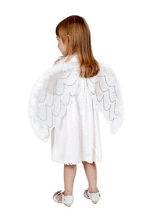 simsearch:400-07615708,k - little girl with angel wings in back in the studio on a gray background Stock Photo - Budget Royalty-Free & Subscription, Code: 400-07615709