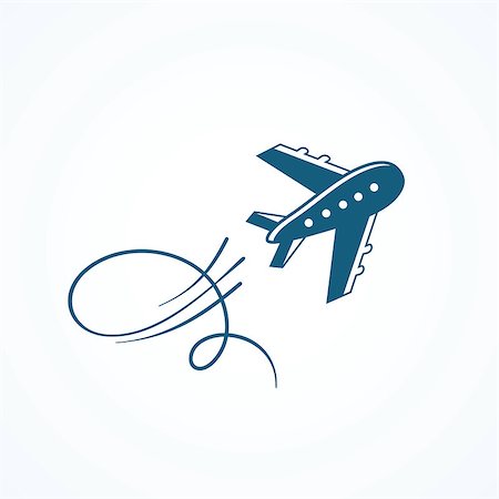 Blue airplane icon Stock Photo - Budget Royalty-Free & Subscription, Code: 400-07615731