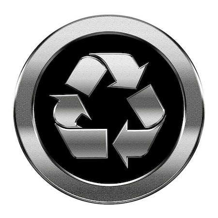 simsearch:400-04001344,k - Recycling symbol icon silver, isolated on white background. Stock Photo - Budget Royalty-Free & Subscription, Code: 400-07616229