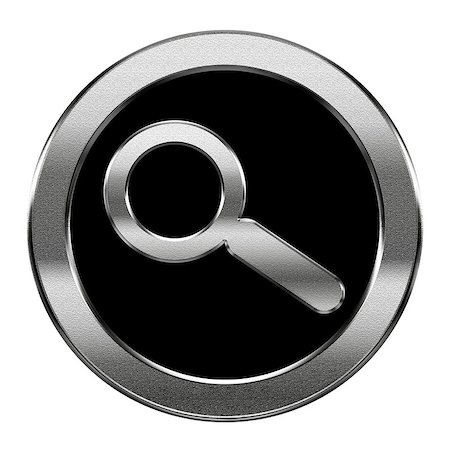 data storage icon - magnifier icon silver, isolated on white background Stock Photo - Budget Royalty-Free & Subscription, Code: 400-07616233