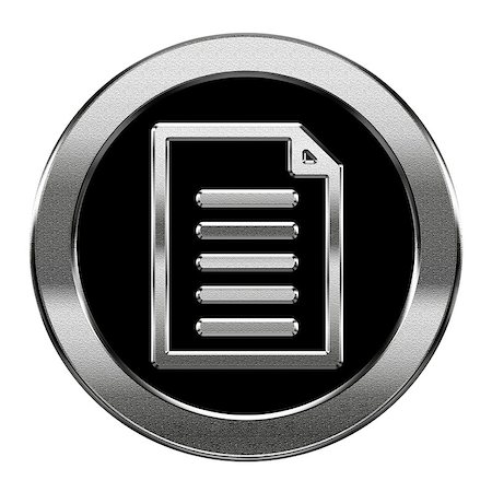 simsearch:400-07628509,k - Document icon silver, isolated on white background Foto de stock - Royalty-Free Super Valor e Assinatura, Número: 400-07616266