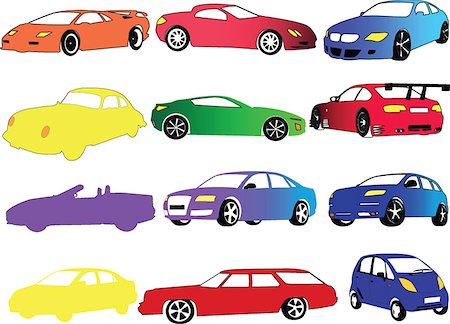 simsearch:400-04148958,k - illustration of car collection - vector Stock Photo - Budget Royalty-Free & Subscription, Code: 400-07616374