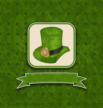 simsearch:400-06569677,k - Illustration holiday background with hat and ribbon for St. Patrick's Day - vector Stock Photo - Budget Royalty-Free & Subscription, Code: 400-07616697