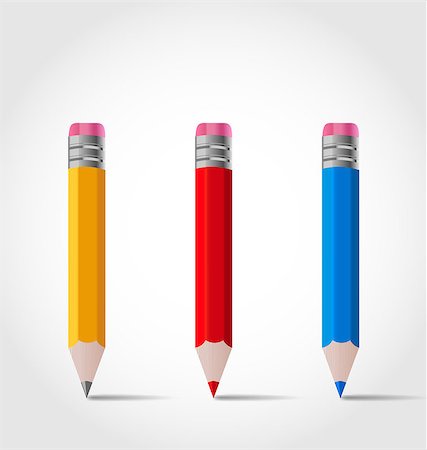 simsearch:400-06388011,k - Illustration set colorful wooden pencils with shadows - vector Stock Photo - Budget Royalty-Free & Subscription, Code: 400-07616710