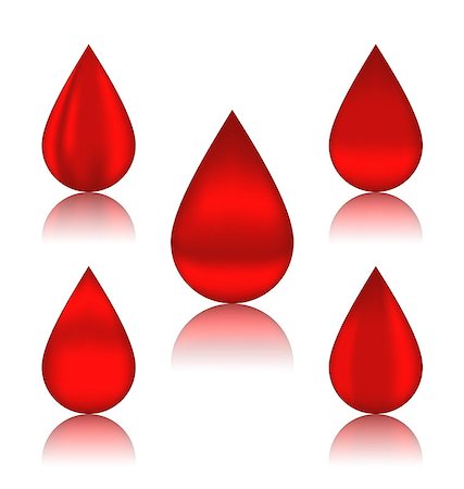 simsearch:400-04370983,k - Illustration set blood drops with reflections, different variation - vector Photographie de stock - Aubaine LD & Abonnement, Code: 400-07616745