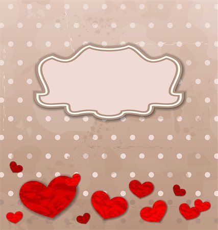 simsearch:400-07897102,k - Illustration vintage card with set crumpled paper hearts for Valentine Day - vector Stock Photo - Budget Royalty-Free & Subscription, Code: 400-07616771