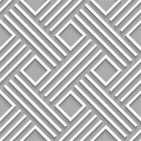 simsearch:400-07616809,k - Seamless abstract background. White crossed lines with cut out of paper effect and realistic shadow on gray. Stock Photo - Budget Royalty-Free & Subscription, Code: 400-07616792