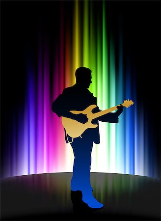 shadow acoustic guitar - Live Musician on Abstract Spectrum Background Original Illustration Stock Photo - Budget Royalty-Free & Subscription, Code: 400-07617291