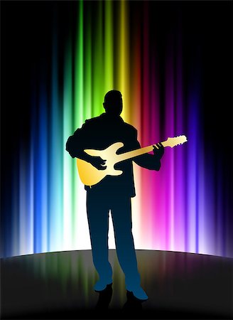 shadow acoustic guitar - Live Musician on Abstract Spectrum Background Original Illustration Stock Photo - Budget Royalty-Free & Subscription, Code: 400-07617292