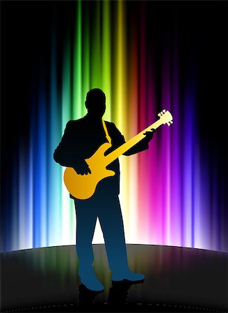 shadow acoustic guitar - Live Musician on Abstract Spectrum Background Original Illustration Stock Photo - Budget Royalty-Free & Subscription, Code: 400-07617293