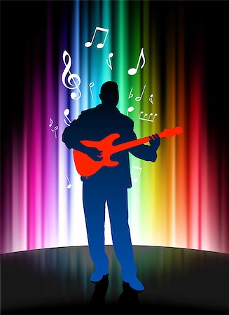 shadow acoustic guitar - Live Musician on Abstract Spectrum Background Original Illustration Stock Photo - Budget Royalty-Free & Subscription, Code: 400-07617303