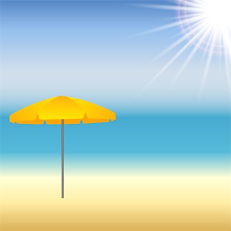 simsearch:862-03289274,k - Beach with parasol and sun. Also available as a Vector in Adobe illustrator EPS format, compressed in a zip file. The vector version be scaled to any size without loss of quality. Photographie de stock - Aubaine LD & Abonnement, Code: 400-07617381