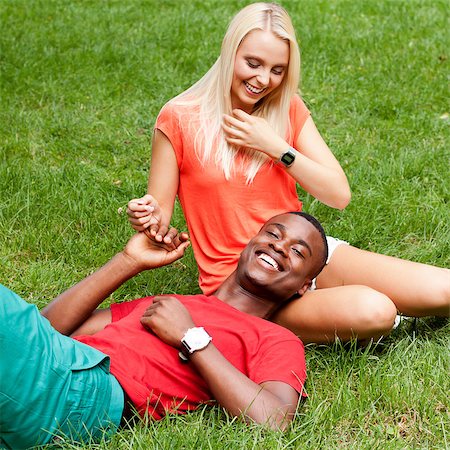 young couple in love summertime fun happiness romance outdoor colorful Stock Photo - Budget Royalty-Free & Subscription, Code: 400-07618052