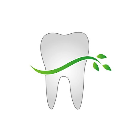 Tooth with green leaves Stock Photo - Budget Royalty-Free & Subscription, Code: 400-07618093