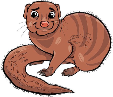 simsearch:400-07833924,k - Cartoon Illustration of Funny Mongoose Animal Foto de stock - Super Valor sin royalties y Suscripción, Código: 400-07618262