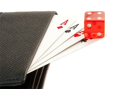 simsearch:400-06102745,k - playing card in the leather wallet on white background Photographie de stock - Aubaine LD & Abonnement, Code: 400-07618402