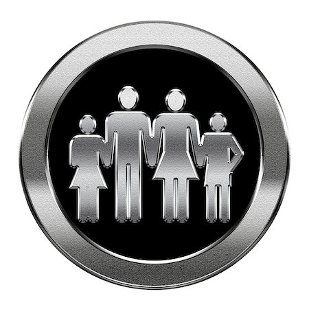 family icon silver, isolated on white background. Photographie de stock - Aubaine LD & Abonnement, Code: 400-07618766