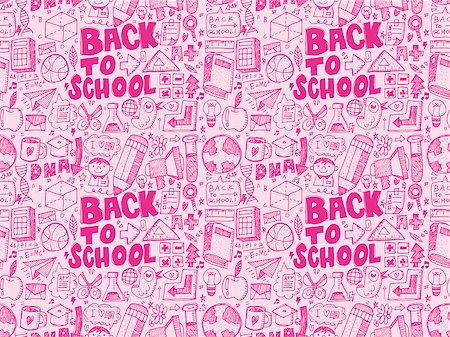 simsearch:6111-06727551,k - seamless school pattern Foto de stock - Super Valor sin royalties y Suscripción, Código: 400-07619039