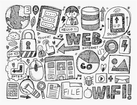 doodle internet background Stock Photo - Budget Royalty-Free & Subscription, Code: 400-07619059