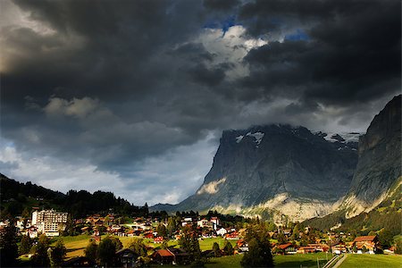 simsearch:855-03255197,k - Grindelwald Village in Berner Oberland, Switzerland Stock Photo - Budget Royalty-Free & Subscription, Code: 400-07619116