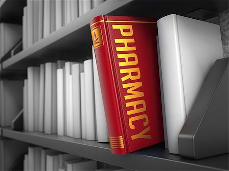 sales training - Pharmacy - Red Book on the Black Bookshelf between white ones. Stock Photo - Budget Royalty-Free & Subscription, Code: 400-07619271