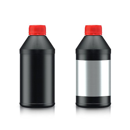 simsearch:400-05265941,k - Black Oil Bottle isolated on white background. (with clipping work path) Fotografie stock - Microstock e Abbonamento, Codice: 400-07613217