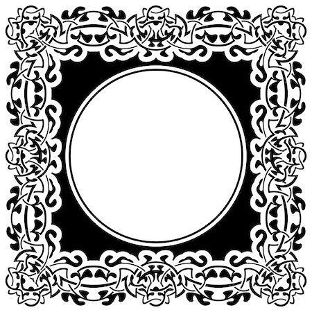 simsearch:400-08223868,k - Black frame with ornamental border on white background Foto de stock - Super Valor sin royalties y Suscripción, Código: 400-07613239