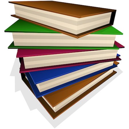 simsearch:400-05254227,k - Vector illustration pile of books isolated on white Photographie de stock - Aubaine LD & Abonnement, Code: 400-07613250
