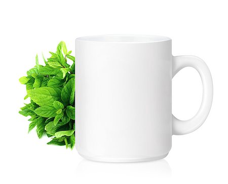 simsearch:400-06554630,k - White ceramic mug with Herbs, Herbs Drink,  Isolated on a white. (with clipping work path) Stock Photo - Budget Royalty-Free & Subscription, Code: 400-07613324