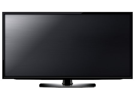 simsearch:400-07290864,k - Black LCD tv screen hanging on a wall .  (with clipping work path) Photographie de stock - Aubaine LD & Abonnement, Code: 400-07613408