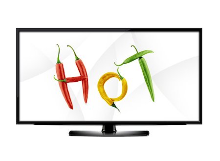 flat tv on wall - LCD tv screen and hot offer conceptual image .  (with clipping work path) Stock Photo - Budget Royalty-Free & Subscription, Code: 400-07613409