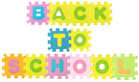 simsearch:400-05878101,k - Back to School sentence created from Alphabet puzzle isloated on white background , with clipping path. Photographie de stock - Aubaine LD & Abonnement, Code: 400-07613416