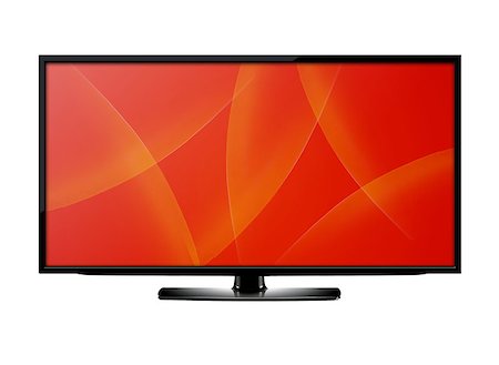 simsearch:400-07613409,k - Black LCD tv screen hanging on a wall .  (with clipping work path) Stock Photo - Budget Royalty-Free & Subscription, Code: 400-07613410