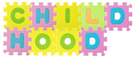 simsearch:400-05878101,k - Childhood word created from Alphabet puzzle isloated on white background , with clipping path. Photographie de stock - Aubaine LD & Abonnement, Code: 400-07613413